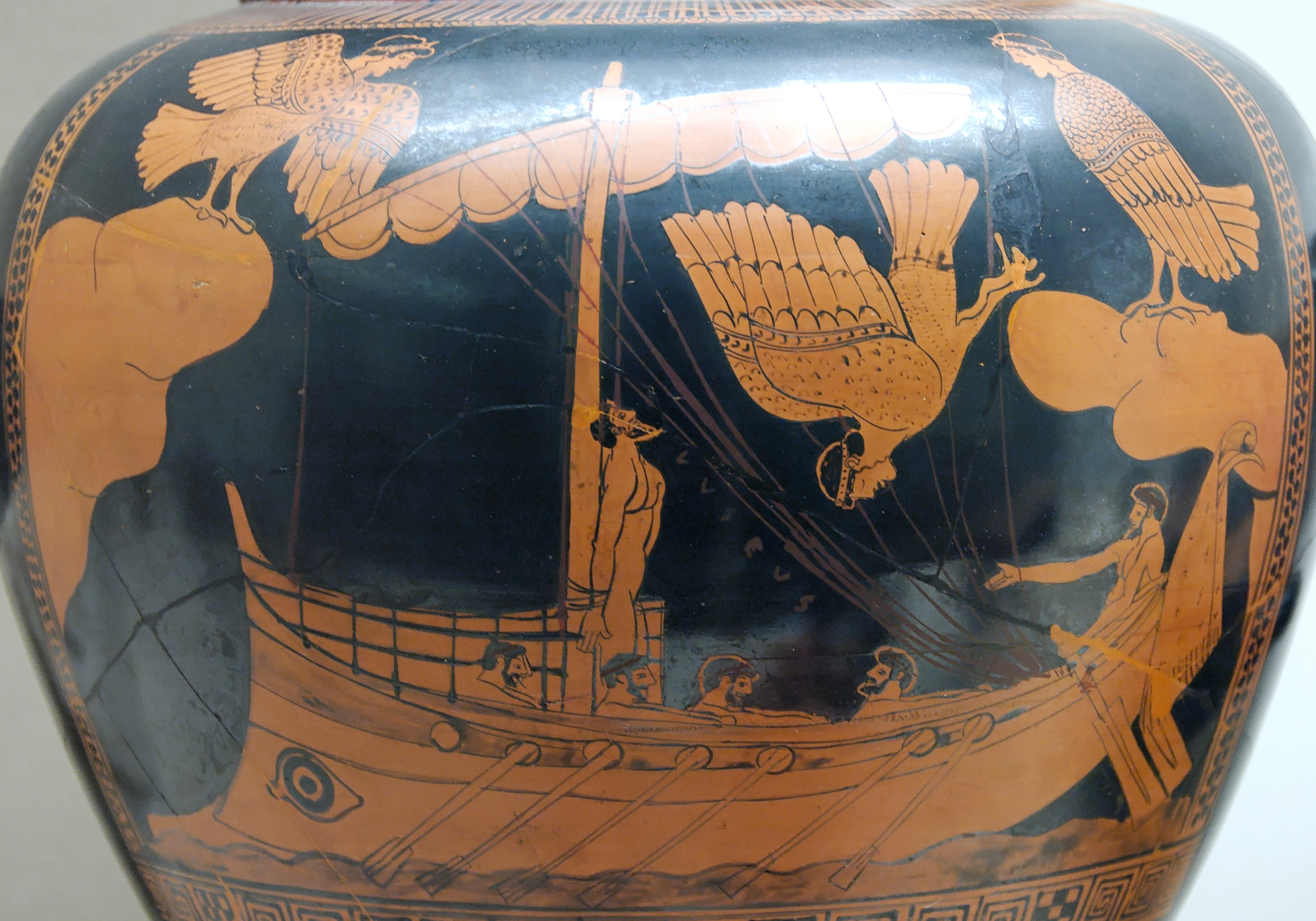 Odysseus and the Sirens; detail from an Attic red-figured stamnos, ca. 480-470 BC from Vulci. (Image: Wikimedia Commons)

We produce many types of sign.  
The story of Odysseus and the sirens crafts the word ‘siren’ into a metaphor; a culturally coded symbol.  For the seafaring nation of ancient Greece, sirens symbolise the ‘inner voices’ familiar to sailors alone on the ocean.  The story speaks of how prolonged isolation at sea can trick the mind, tempting a man to destroy himself.