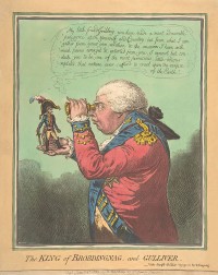 Illustration dating to 1803 by the English caricaturist James Gillray. It depicts King George III holding a miniature Napoléon Bonaparte  (Image: Wikimedia Commons)