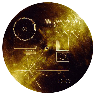 The NASA ‘Voyager 1’ space probe, launched in 1977, is now approaching the outer reaches of our solar system.  On board, a gramophone record provides a selection of natural and man-made sounds from earth.  These include music from different genres and greetings to the Universe in 55 of earth’s different languages.  The cover, shown here, indicates how to play the recording (Image: Wikimedia Commons).  To listen to the earth sounds sent into space, click here.