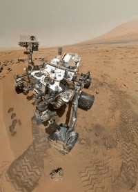 The coolest selfie of all time! On 31 October 2012 NASA's Curiosity rover used the Mars Hand Lens Imager (MAHLI) to capture this set of 55 high-resolution images, which were stitched together to create this full-colour self-portrait. The arm is not visible because it was out of shot in the images used to make up this mosaic (Image: NASA/JPL-Caltech/Malin Space Science Systems via Wikimedia Commons)